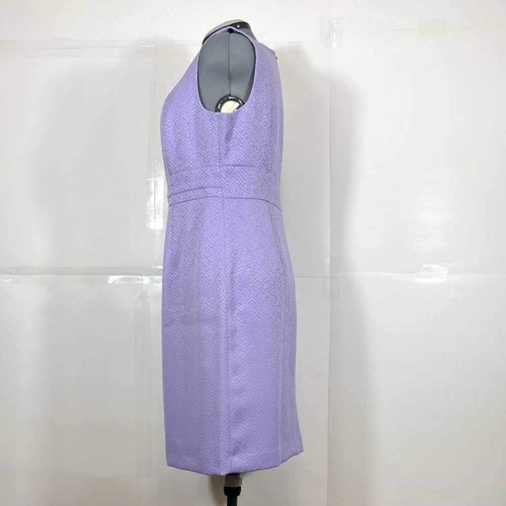 Tahari ASL NWOT Sz 14 Cut Out Front Ornament Waist Lavender Sheath Dress - Picture 4 of 7